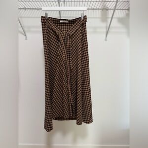 M. Lorincz Women’s Brown/Black Plaid Asymmetrical Skirt Size 10
